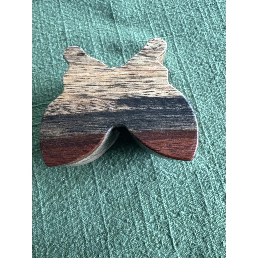 VTG.‎ Butterfly Hand Carved Wood Puzzle Jewelry/Trinket Box 3